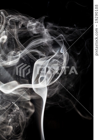 White smoke on black background. 19290188