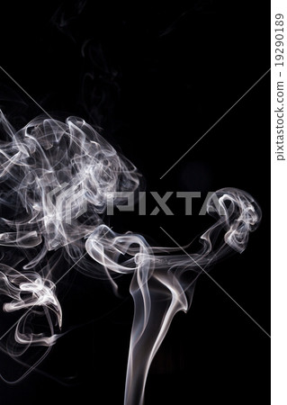 White smoke on black background. 19290189