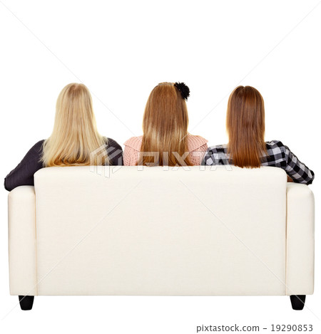 Women sitting on sofa - rear view Women sitting on sofa - rear view 19290853