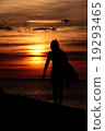 Morning glow and surfers 19293465