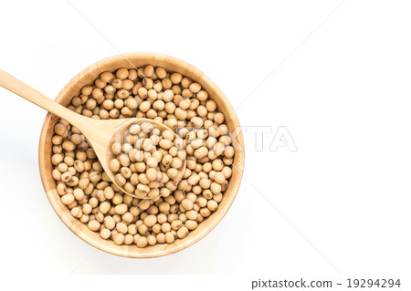 Soy beans in bowl isolated on white background Soy beans in bowl isolated on white background 19294294