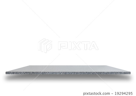 Empty top of natural stone shelves isolated on white background 19294295