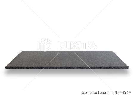 Empty top of natural stone shelves isolated on white background 19294549