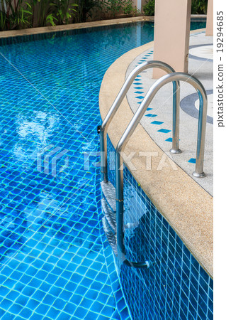 Outdoor swimming pool with stainless steel stair 19294685