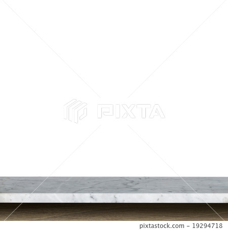 Empty top of natural stone table isolated on white background Empty top of natural stone table isolated on white background 19294718