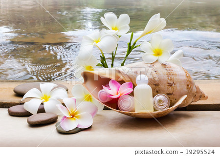 Mini set of bubble bath and shower gel decorated in sea conch sh 19295524