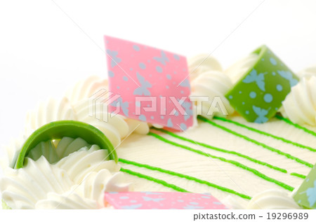 Cream cake on white tray Cream cake on white tray 19296989
