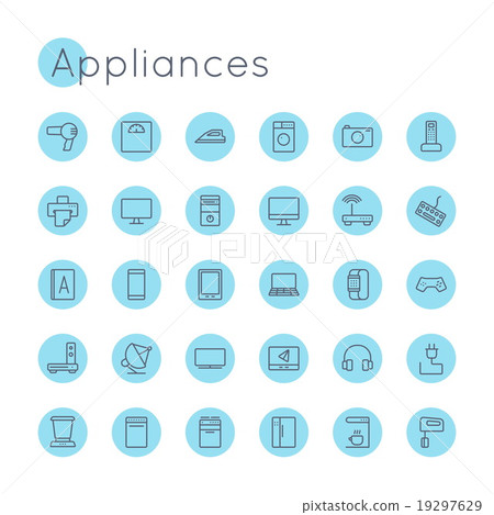 Vector Round Appliances Icons 19297629