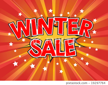 Winter Sale, wording in comic speech bubble on burst background Winter Sale, wording in comic speech bubble on burst background 19297764