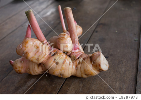ginger root herbal vegetable with cooking food 19297978