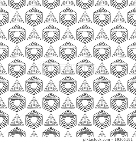 hand drawn polyhedrons seamless pattern. hand drawn polyhedrons seamless pattern. 19305191