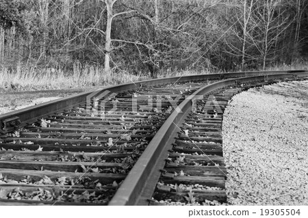 Black and white background with a railroad Black and white background with a railroad 19305504