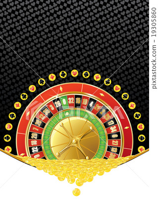 Background with roulette and coins Background with roulette and coins 19305860