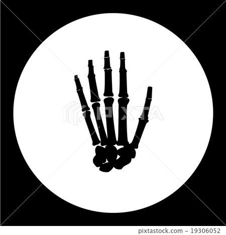 one human hand palm bones black icon eps10 19306052