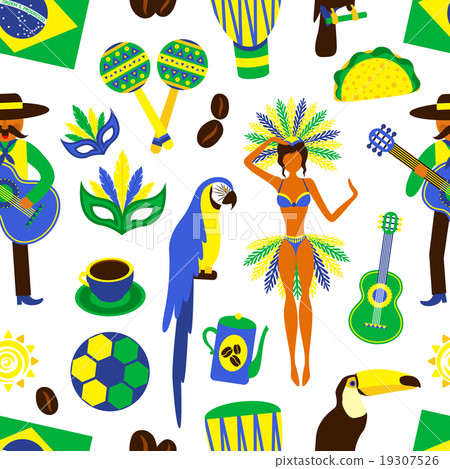 Brazil seamless pattern 19307526