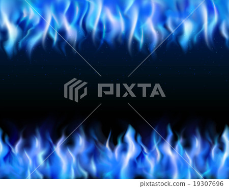 Blue Fire Tileable Borders  19307696