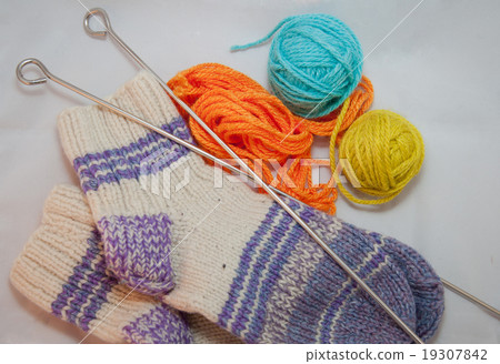 Wool, socks and knitting needles Wool, socks and knitting needles 19307842