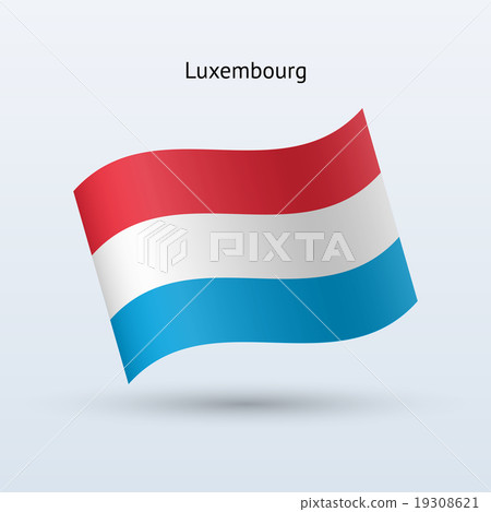 Luxembourg flag waving form. Vector illustration. 19308621