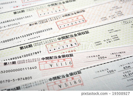 Dividend receipt for stock 19308927