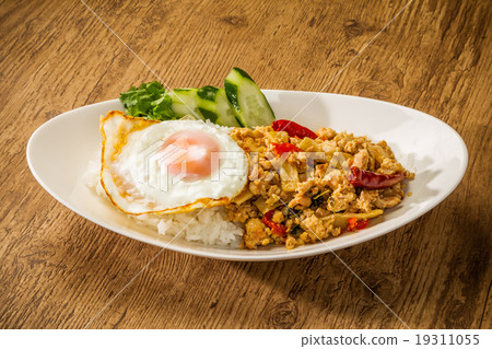 Gapa Rice Thai gourmet Phad Bai Gaprao Gai Sap Thai dish 19311055