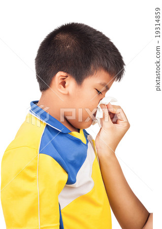 Mother cleaning nose to her son. Mother cleaning nose to her son. 19314859