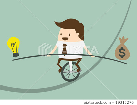 Business man balancing on the rope 19315276