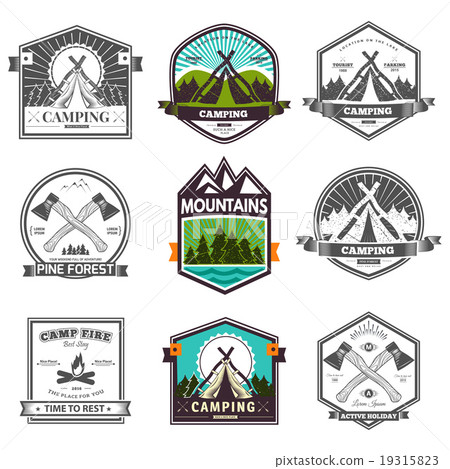 Camp vector label Camp vector label 19315823