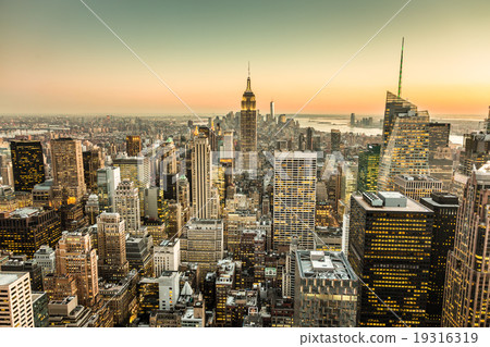 New York City Manhattan downtown skyline. New York City Manhattan downtown skyline. 19316319