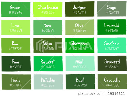 Green Tone Color Shade Background with Code Name - Stock Illustration  [19316821] - PIXTA