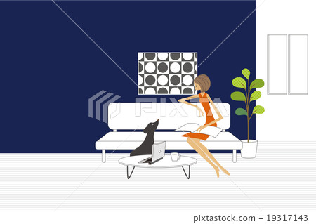 婦女室內深藍色 19317143