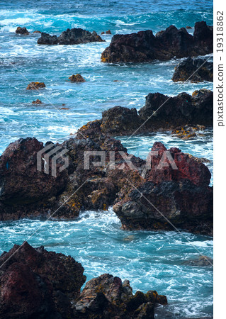 Easter Island rocky coast. Easter Island rocky coast. 19318862