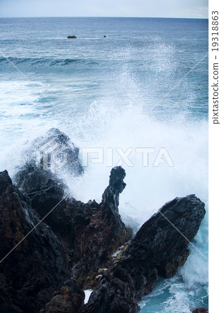 Easter Island rocky coast. Easter Island rocky coast. 19318863