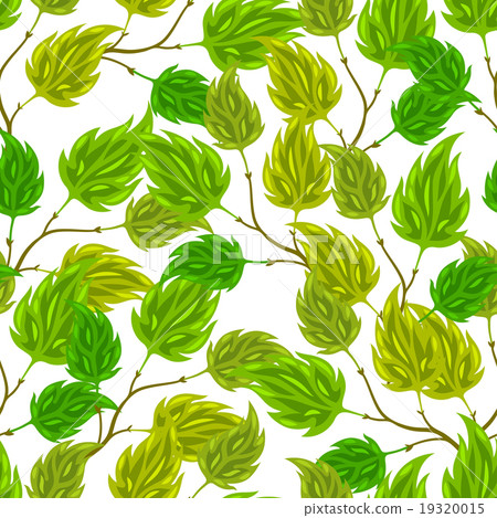 Seamless nature pattern with stylized green leaves - Stock Illustration ...
