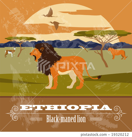 Ethiopia landmarks. Retro styled image Ethiopia landmarks. Retro styled image 19320212