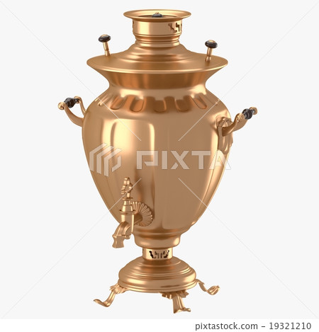 Decorated samovar with black handles 19321210
