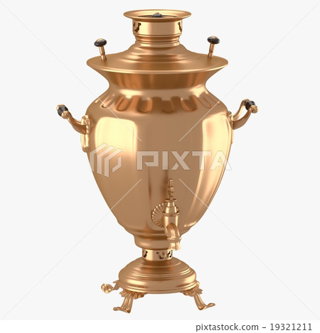 Decorated samovar with black handles 19321211