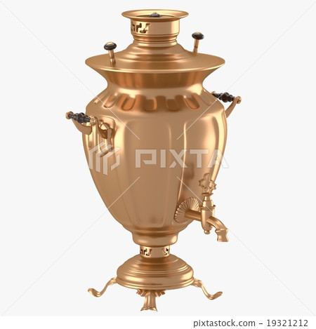 Decorated samovar with black handles 19321212
