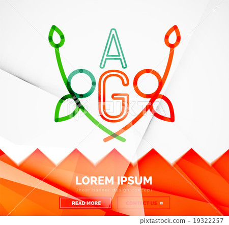 Abstract geometric linear hipster floral icon 19322257