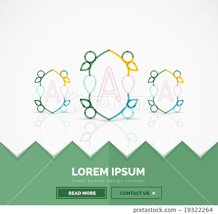 Abstract geometric linear hipster floral icon Abstract geometric linear hipster floral icon 19322264