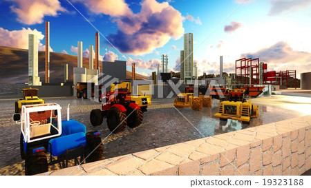 Machines at oil refinery Machines at oil refinery 19323188