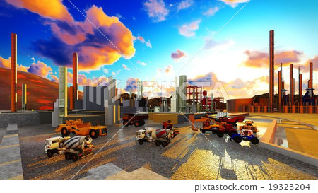 Machines at oil refinery Machines at oil refinery 19323204