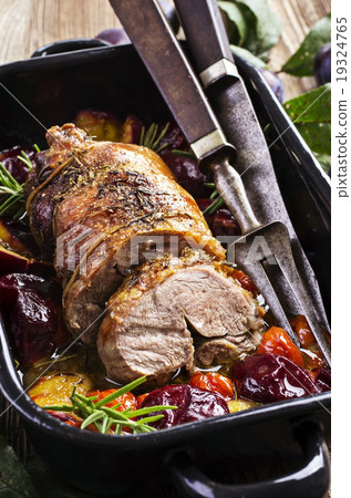lamb roast with plums lamb roast with plums 19324765