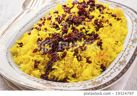 persian saffron rice with berberis - sereshk polo 19324797
