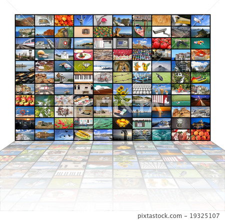 Big video wall of the TV screen Big video wall of the TV screen 19325107