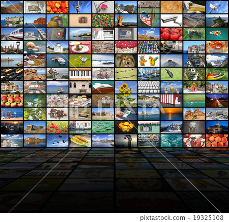 Big video wall of the TV screen Big video wall of the TV screen 19325108