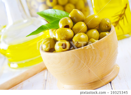 green olives and oil green olives and oil 19325345