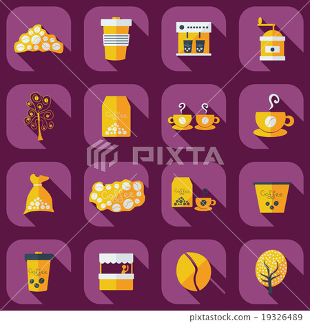 Flat modern design with shadow icon coffee 19326489