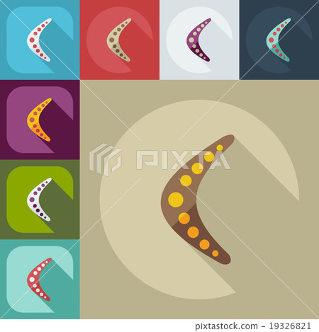 Flat modern design with shadow icons boomerang Flat modern design with shadow icons boomerang 19326821