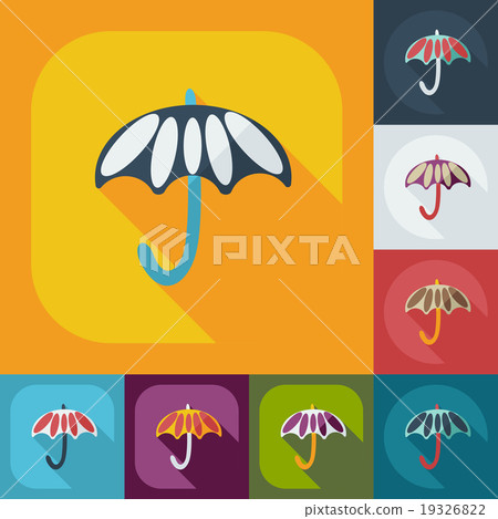 Flat modern design with shadow icons umbrella 19326822
