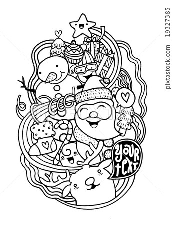 Hand drawn Cute Christmas and New Year doodles Hand drawn Cute Christmas and New Year doodles 19327385